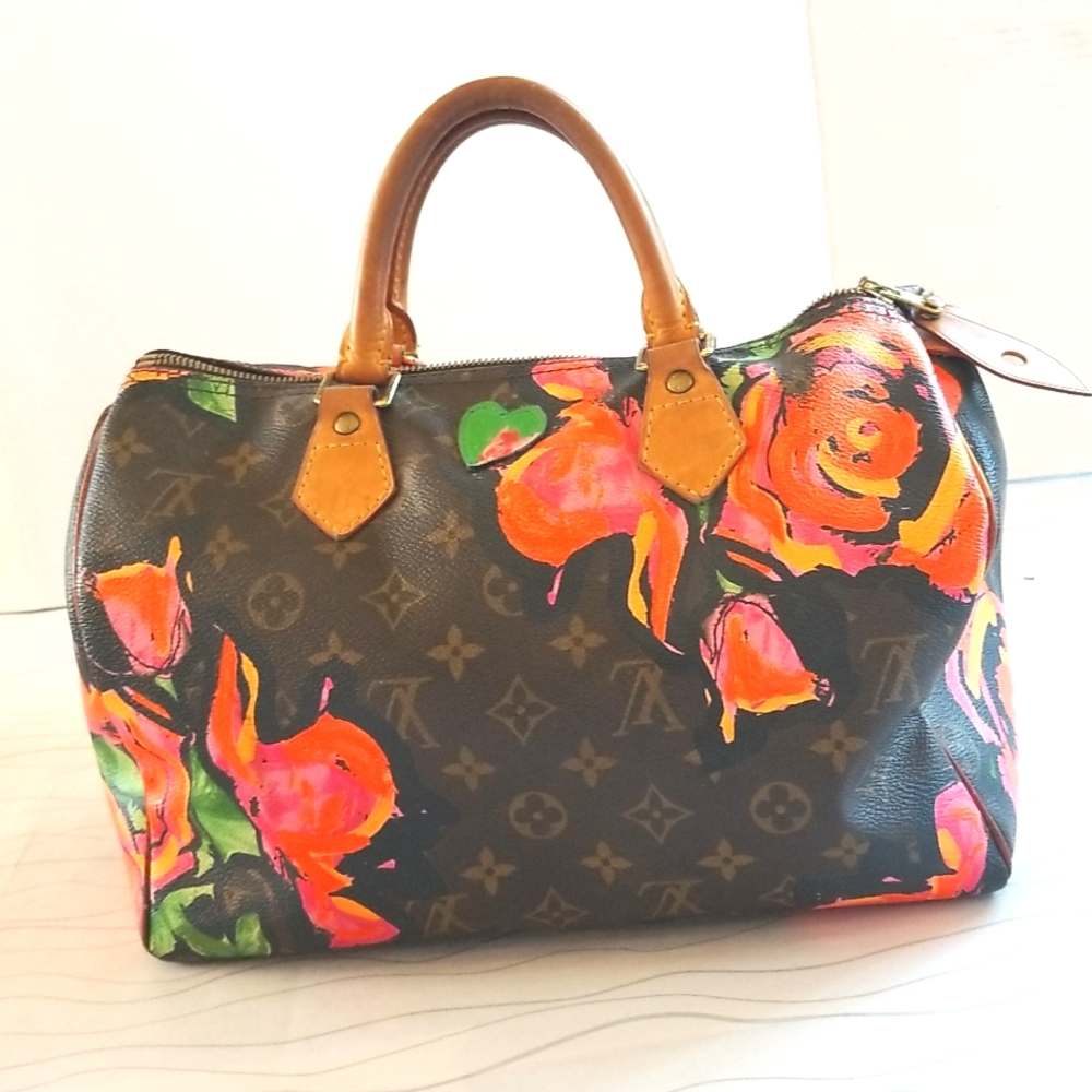 Louis Vuitton STEPHEN SPROUSE Monogram Neon ROSES Floral Ltd Ed Speedy 30 2008/9